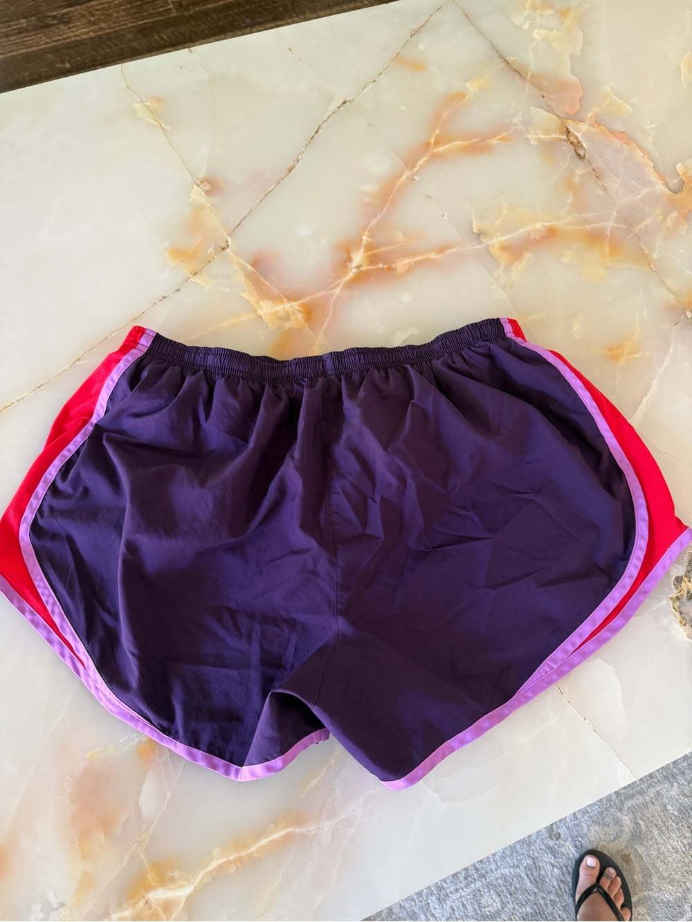 Nike Women’s Purple Athletic Shorts with Pink Trim - Picture 2 of 5